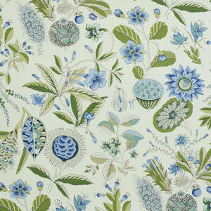 Roca Redonda Blue & Ivory 5011620 by Schumacher Designer Wallpaper