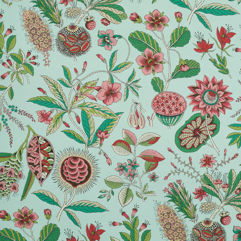 Roca Redonda Mineral & Pink 5011621 by Schumacher Designer Wallpaper Perennial Favorites 13.0" - Swanky Fabrics -