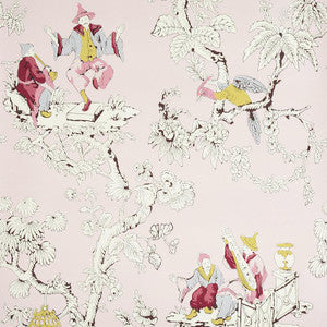 Chinoiserie Moderne Pink 5011651 by Schumacher Designer Wallpaper