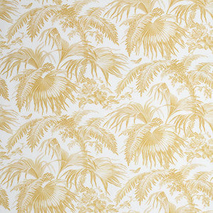 Toile Tropique Gold 179510 by Schumacher Designer Fabric