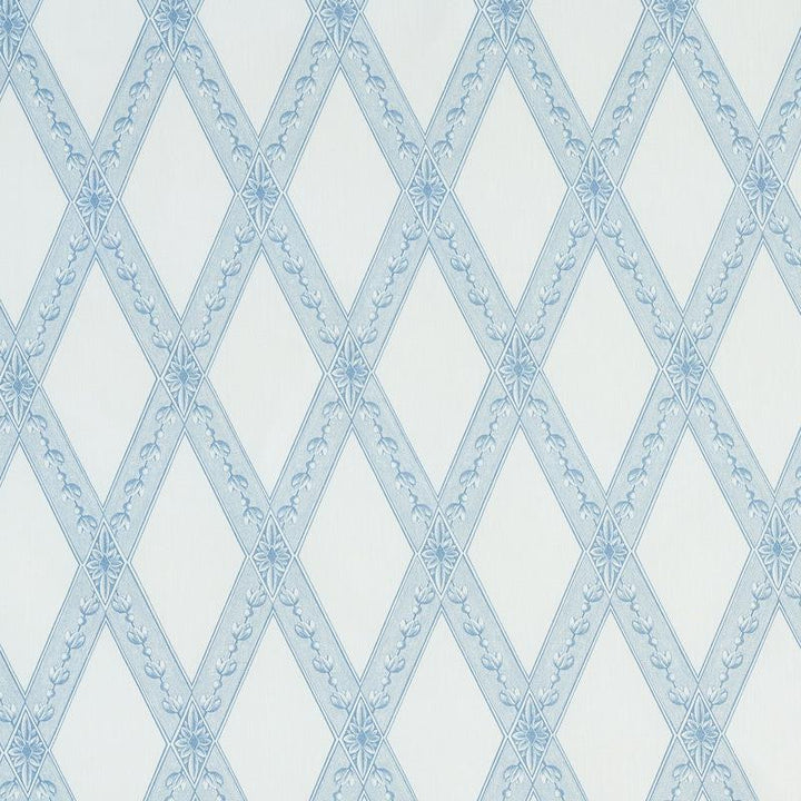 Les Losanges Toile Sky 179460 by Schumacher Designer Fabric Jill Lasersohn 4.5" - Swanky Fabrics -