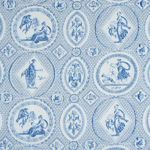 Les Scenes Contemporaines Blue 179560 by Schumacher Designer Fabric