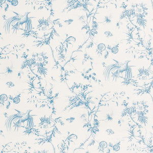 Toile De La Prairie Blue 179570 by Schumacher Designer Fabric