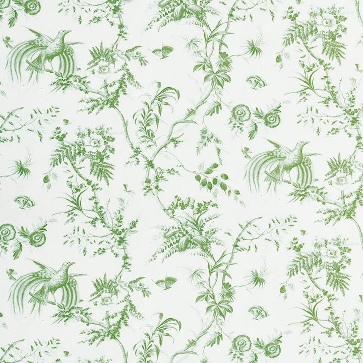 Toile De La Prairie Green 179571 by Schumacher Designer Fabric Jill Lasersohn 27.0" - Swanky Fabrics -