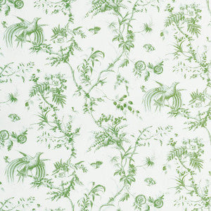 Toile De La Prairie Green 179571 by Schumacher Designer Fabric