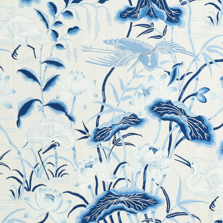 Lotus Garden Porcelain 179042 by Schumacher Designer Fabric Perennial Favorites 27.0" - Swanky Fabrics -