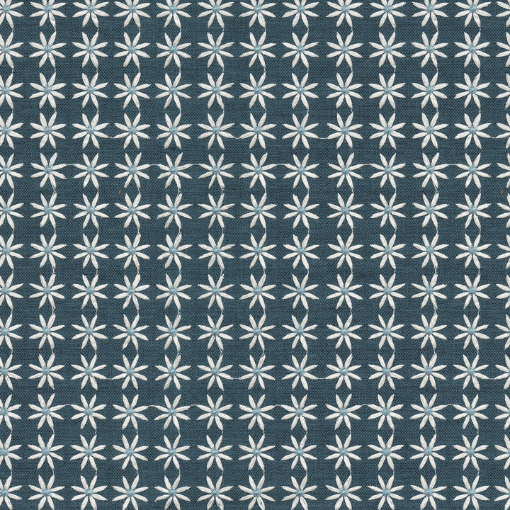 Daisy Emb Blue 470541 by PKL Studio Designer Fabric - Base: 28% cotton, 72% polyester Emb: 100% rayon India 51000 Horizontal: 1.1 and Vertical: 1 55 - Swanky Fabrics -