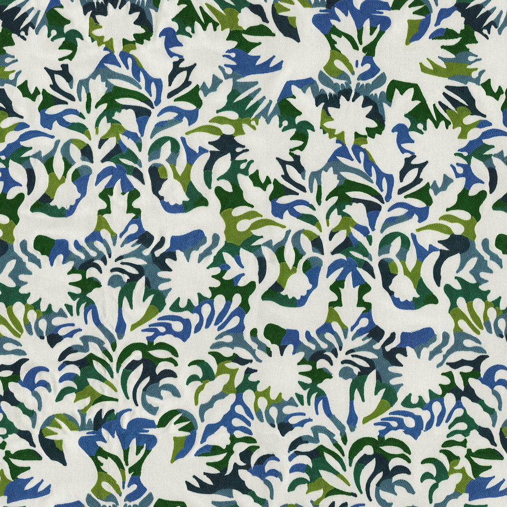 Free Spirit Emb Tropics 470581 by PKL Studio Designer Fabric - Base: 100% cotton Emb: 100% acrylic India 18000 Horizontal: 26.75 and Vertical: 30.75 57 - Swanky Fabrics -