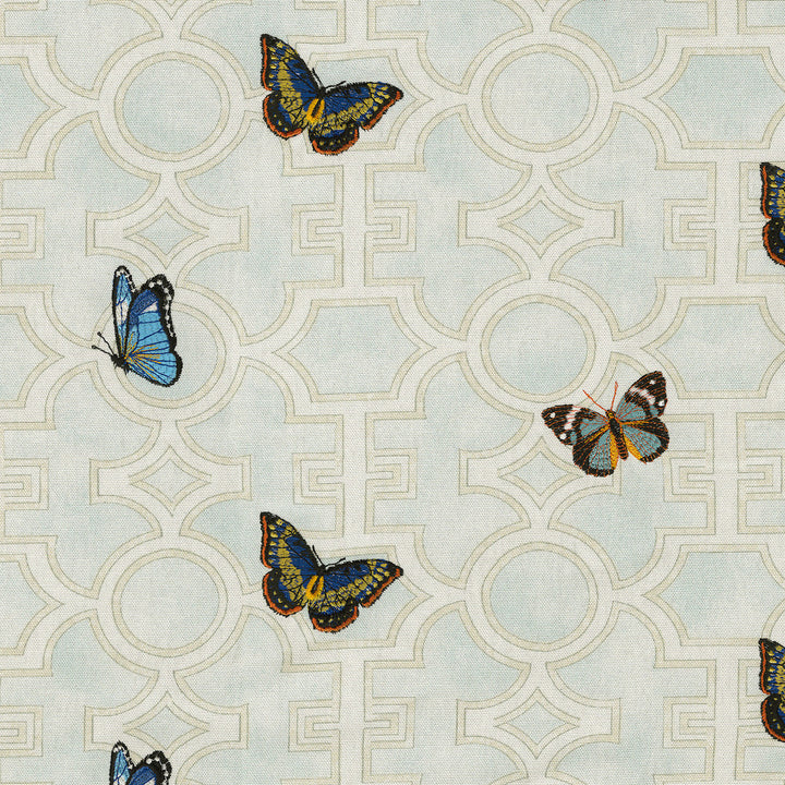 Mariposa Crystal 470631 by PKL Studio Designer Fabric - 100% cotton Emb: 100% rayon India 51000 Horizontal: 6.75 and Vertical: 18.9 54 - Swanky Fabrics -