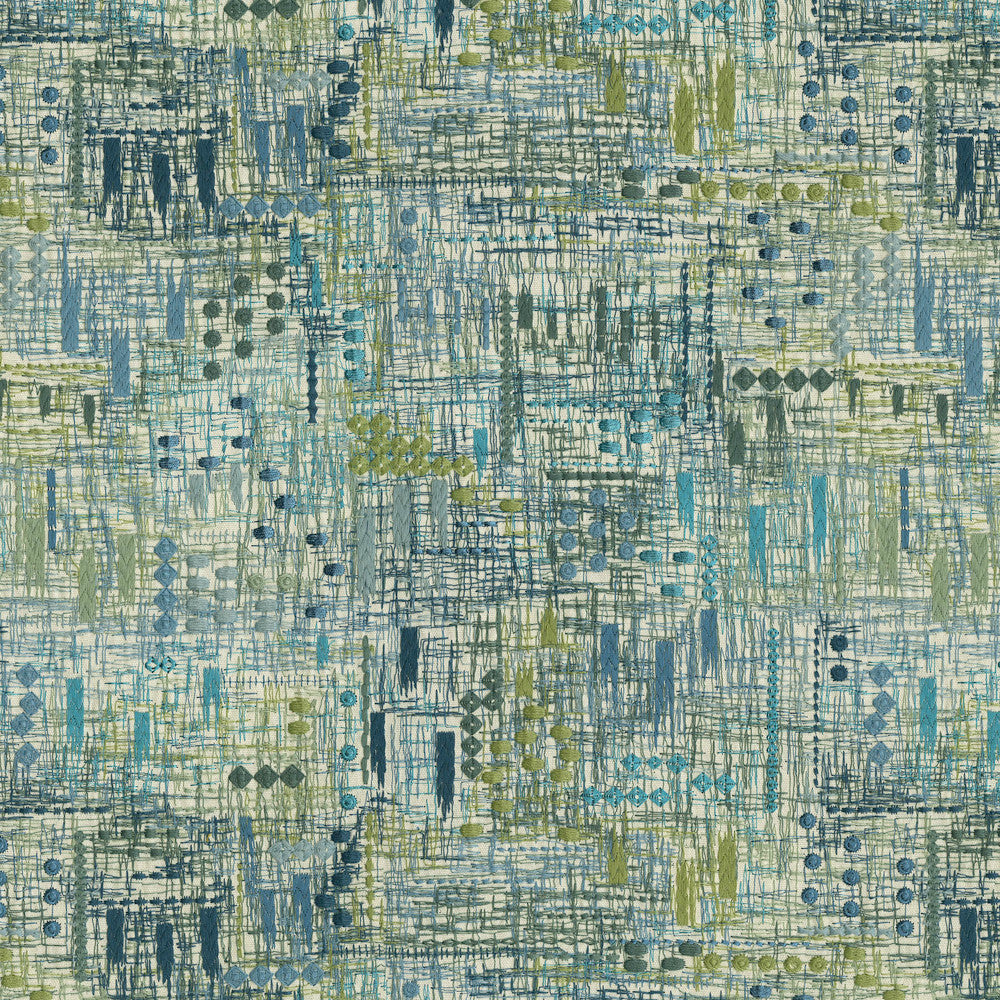 Handmade Emb Azure 470811 by PKL Studio Designer Fabric - Base: 100% cotton EMB: 80% polyester, 20% rayon India 51000 Horizontal: 16.5 and Vertical: 15 54 - Swanky Fabrics -