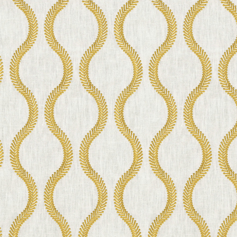 Flourish Emb Gold 470825 by PKL Studio Designer Fabric - Base: 52% polyester, 48% cotton Emb: 100% rayon India 51000 Horizontal: 3.88 and Vertical: 4.5 55 - Swanky Fabrics -