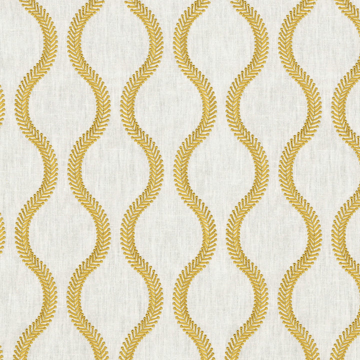 Flourish Emb Gold 470825 by PKL Studio Designer Fabric - Base: 52% polyester, 48% cotton Emb: 100% rayon India 51000 Horizontal: 3.88 and Vertical: 4.5 55 - Swanky Fabrics -