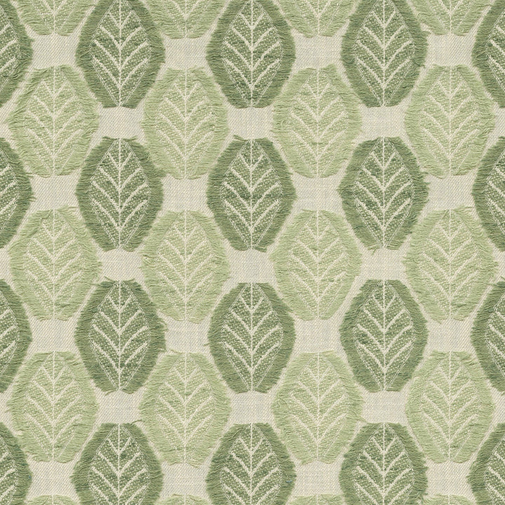 Fringe Leaf Celadon 470830 by PKL Studio Designer Fabric - 43% cotton, 57% polyester India 30000 Horizontal: 3.38 and Vertical: 3.75 55 - Swanky Fabrics -