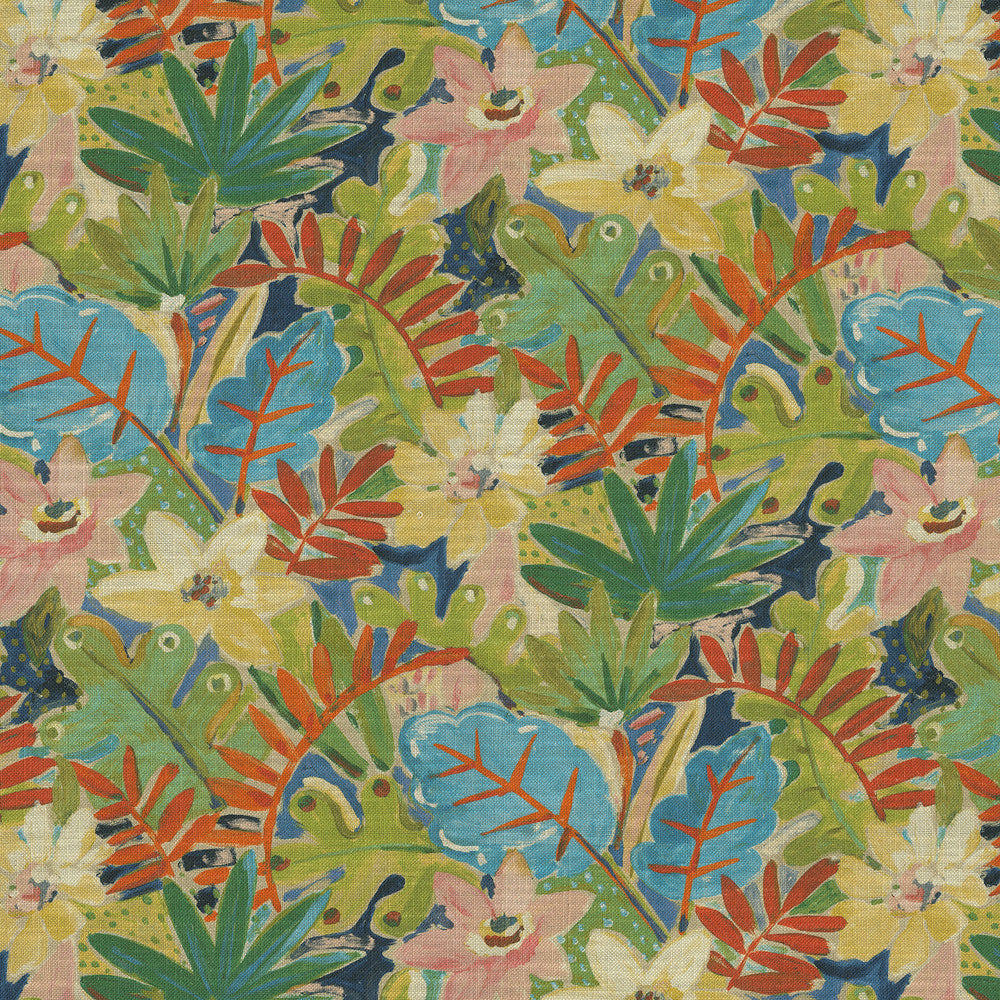 Thriving Jungle 471020 by PKL Studio Designer Fabric - 75% cotton, 25% linen Pakistan 15000 Horizontal: 13.5 and Vertical: 25.25 54 - Swanky Fabrics -