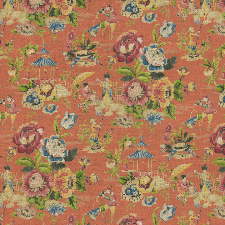 Travel Diary Flamingo 471032 by PKL Studio Designer Fabric - 75% cotton, 25% linen Pakistan 15000 Horizontal: 13.5 and Vertical: 25.25 54 - Swanky Fabrics -