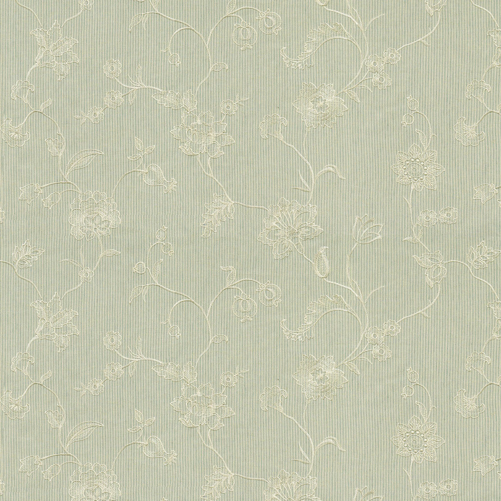 Homestead Mist 471111 by P/K LIFESTYLES Designer Fabric - Base 50% polyester, 30% cotton, 20% linen / Emb. 100% polyester India 15000 Horizontal: 25.5 and Vertical: 15.5 54  - Swanky Fabrics -