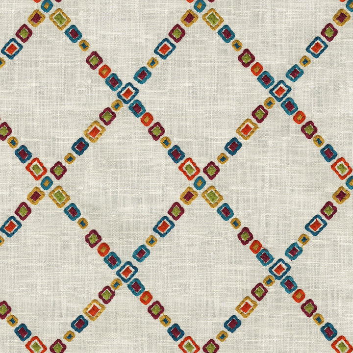 Diamond Jewel Emb. Confetti 471130 by P/K LIFESTYLES Designer Fabric - Base: 100% cotton / Emb. 100% polyester India 51000 Horizontal: 6.5 and Vertical: 7.5 55  - Swanky Fabrics -