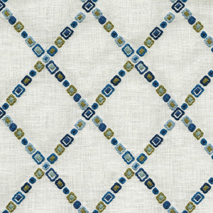 Diamond Jewel Emb. Aegean 471131 By P/K Lifestyles Designer Fabric
