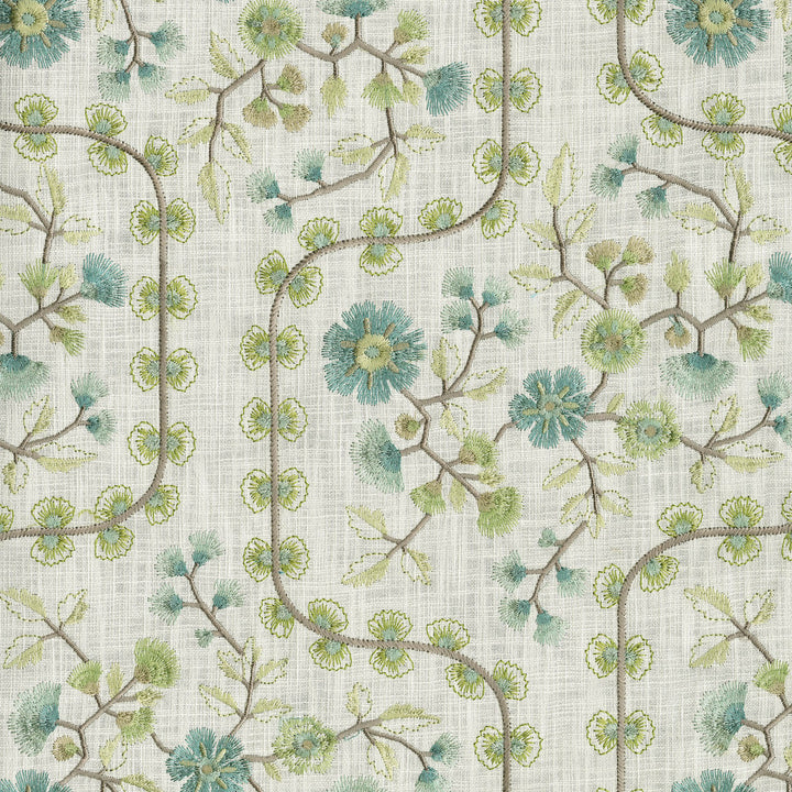 Flower Shower Emb. Spring 471142 by P/K LIFESTYLES Designer Fabric - Base: 100% cotton / Emb 100% rayon India 51000 Horizontal: 13 and Vertical: 15.25 56  - Swanky Fabrics -