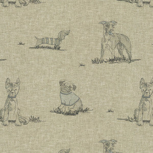 Dog Days Emb. Linen 471220 By P/K Lifestyles Designer Fabric