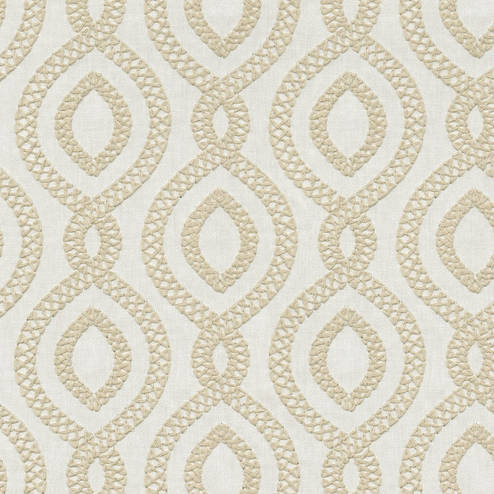 Pavilion Emb. Dune 471280 by P/K LIFESTYLES Designer Fabric - Base 68% polyester, 21% linen, 11% cotton / Emb. 100% polyester India 51000 Horizontal: 6.75 and Vertical: 6.25 54  - Swanky Fabrics -