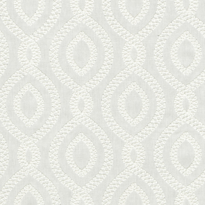 Pavilion Emb. Coconut 471281 by P/K LIFESTYLES Designer Fabric - Base 68% polyester, 21% linen, 11% cotton / Emb. 100% polyester India 51000 Horizontal: 6.75 and Vertical: 6.25 54  - Swanky Fabrics -