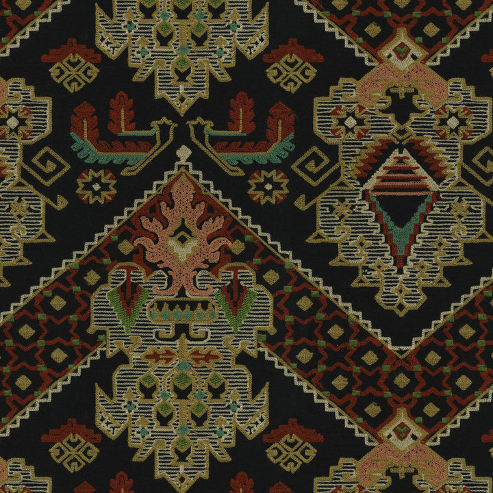 Casbah Jewel 471340 by P/K LIFESTYLES Designer Fabric - Base: 100% cotton/ Emb. 80% acrylic, 20% polyester India 51000 Horizontal: 17.5 and Vertical: 15.25 58  - Swanky Fabrics -