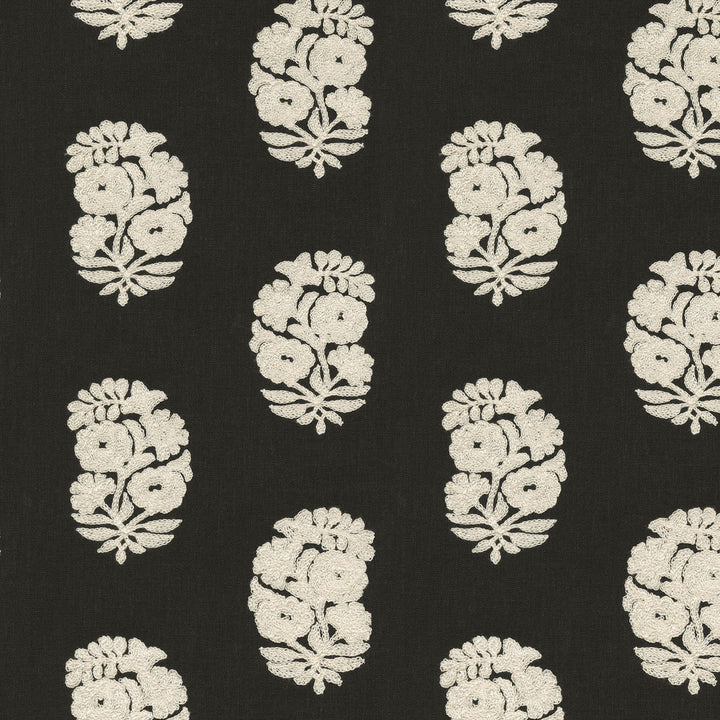 Bodhi Emb Onyx by PK Lifestyles Designer Fabric - Base: 52% polyester, 48% cotton EMB: 50% cotton, 50% rayon India 29000 Horizontal: 6.75 and Vertical: 4.75 54 - Swanky Fabrics -