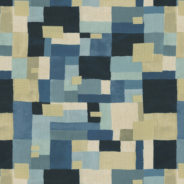 On The Square Emb Nordic by PK Lifestyles Designer Fabric - 50% cotton, 35% viscose, 15% linen EMB: 100% polyester India 51000 Horizontal: 27 and Vertical: 27 54 - Swanky Fabrics -