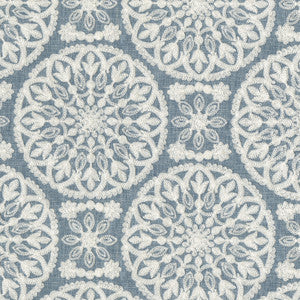 Lace Medallion Emb Cornflower 472230 by PK Lifestyles Designer Fabric