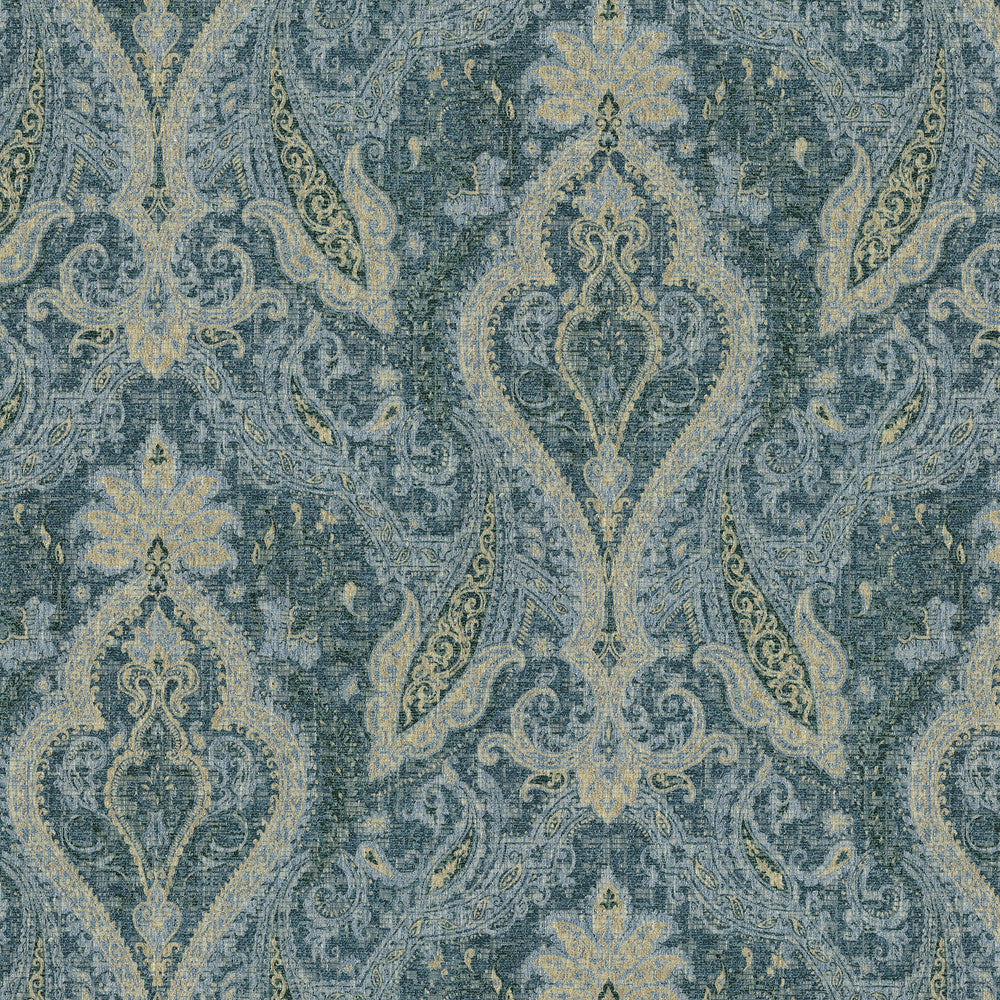 Woven Through Lapis 472340 by PK Lifestyles Designer Fabric History Retold VIII 47% Polyester, 42$ Recycled Polyester, 11% Cotton India 51000 H: 27, V: 27 54 - Swanky Fabrics -