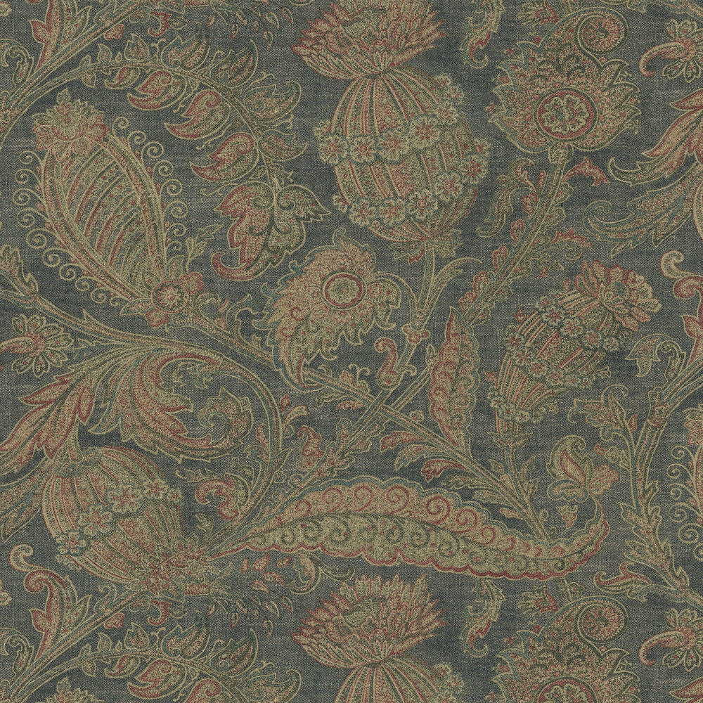 Loggia Azure 472632 by PK Lifestyles Designer Fabric History Retold VIII 555 Linen, 45% Rayon Pakistan 50000 H: 27, V: 25.25 54 - Swanky Fabrics -