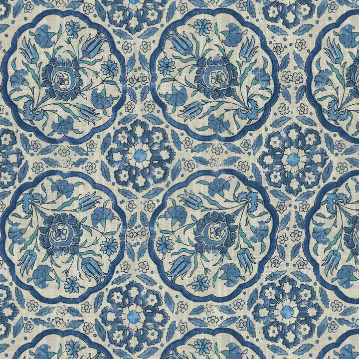 Worlds Away Porcelain 472672 by PK Lifestyles Designer Fabric Cultural Exchange IX 75% Cotton, 25% Linen Pakistan 15000 H: 27, V: 25.25 54 - Swanky Fabrics -