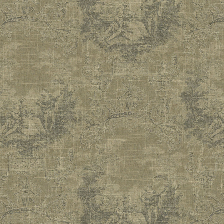 A Sweet Life Stone 472681 by PK Lifestyles Designer Fabric History Retold VIII 555 Linen, 45% Rayon Pakistan 50000 H: 13.5, V: 25.25 54 - Swanky Fabrics -