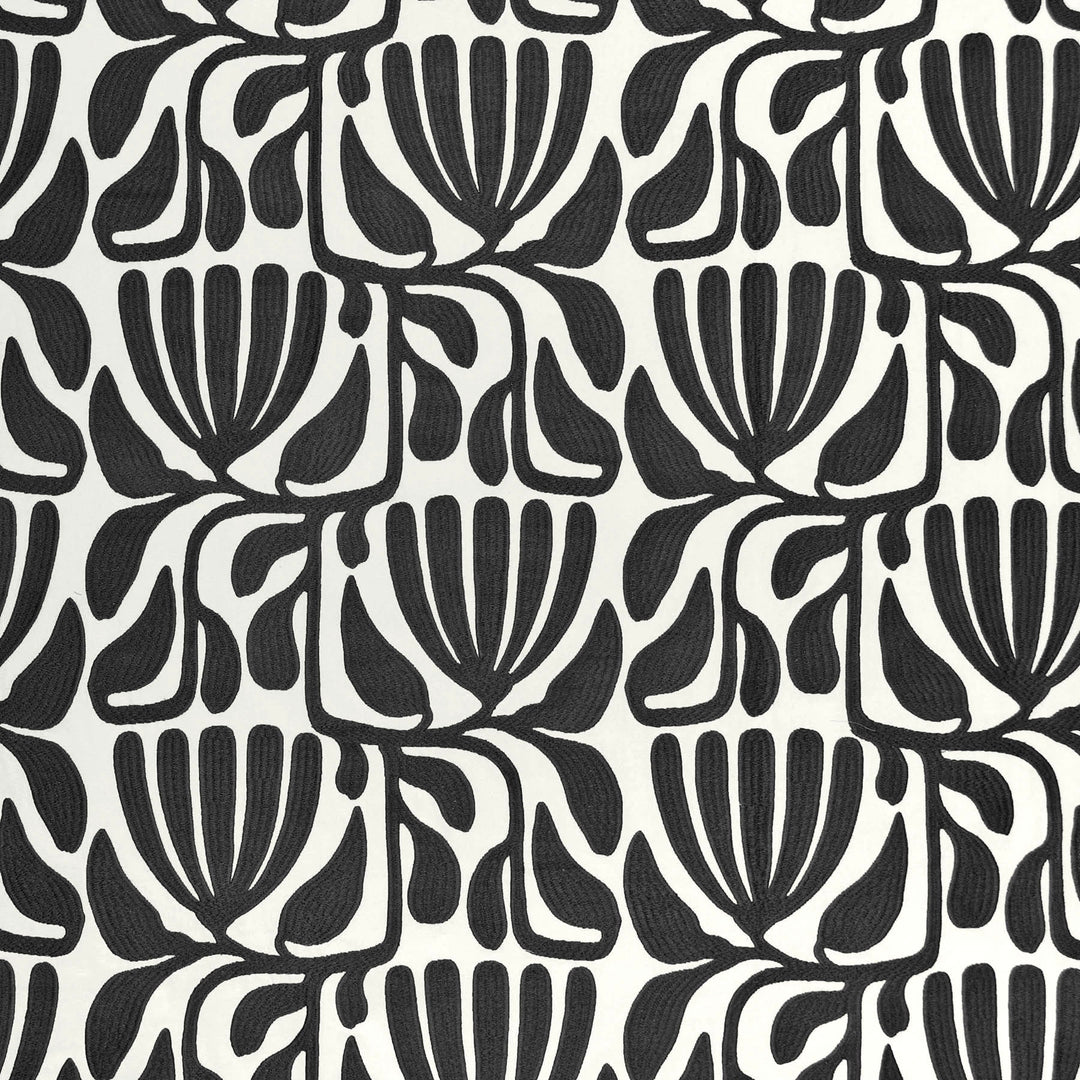 Mercado Emb Ebony 473060 by PKL Studio Designer Fabric - BASE:100% Cotton EMB:100% Poly India 51000 Horizontal: 17.750" and Vertical: 15.500" 53 - Swanky Fabrics -