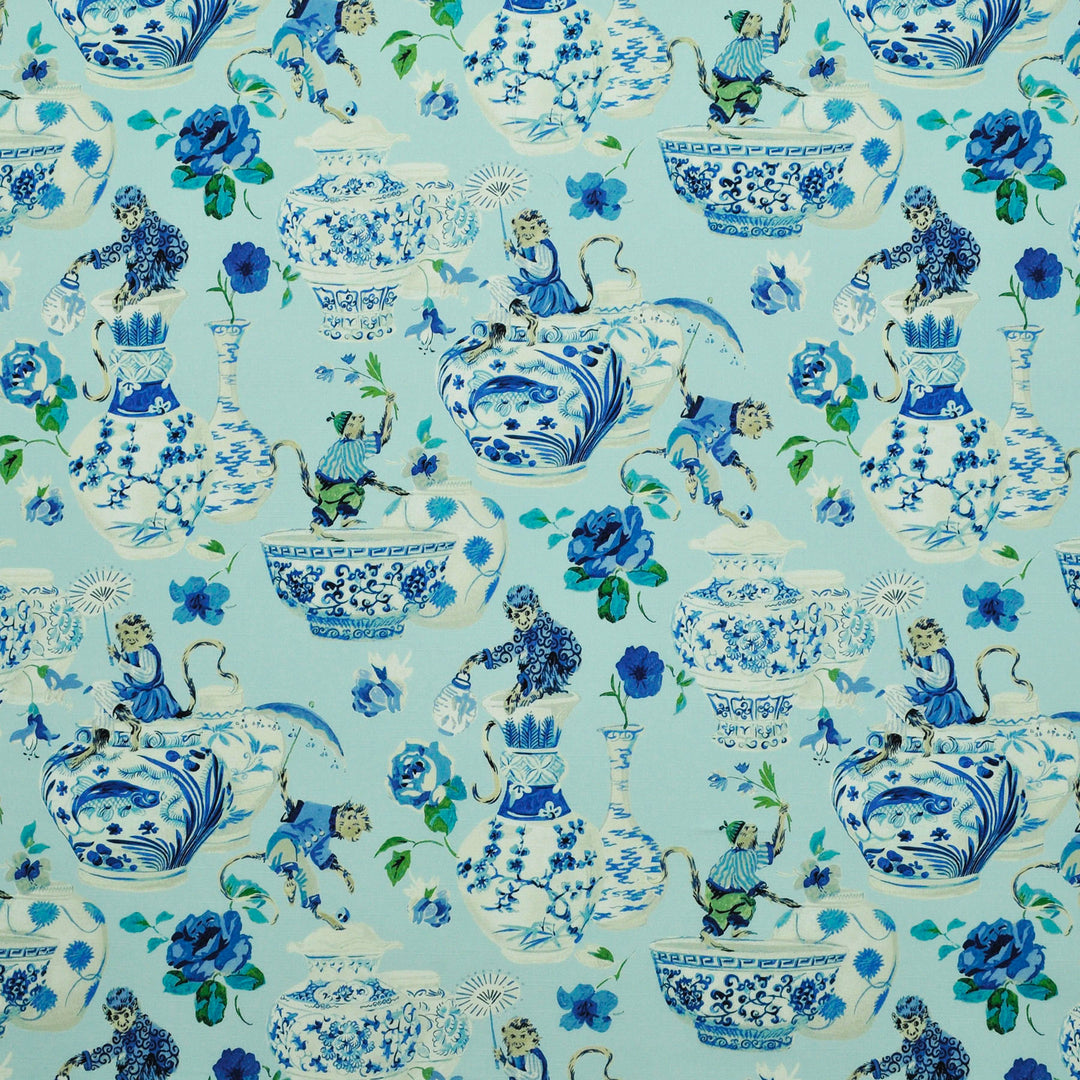 Social Season Delft 473140 by PKL Studio Designer Fabric - 100% Cotton Pakistan 51000 Horizontal: 13.500" and Vertical: 27.000" 54 - Swanky Fabrics -