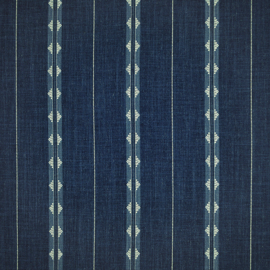 Westward Stripe Lapis 480936 by PKL Studio Designer Fabric - 89% Polyester 7% Cotton 4% Linen India 51000 Horizontal: 8.000" and Vertical: 2.000" 55 - Swanky Fabrics -