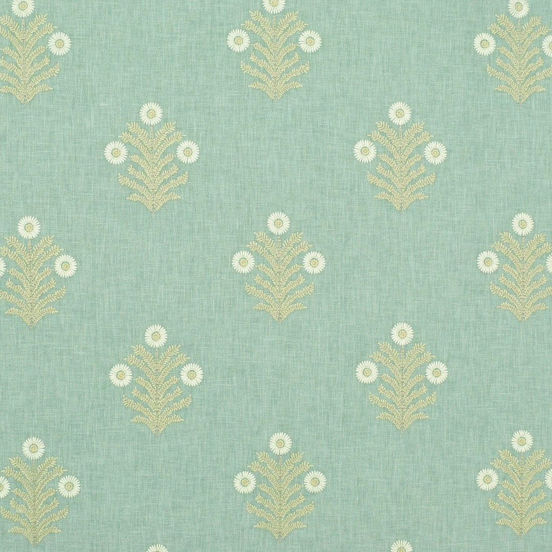 Hayley Emb Mist 480943 by PKL Studio Designer Fabric - Base:50% Polyester 50% Cotton India 51000 Horizontal: 10.500" and Vertical: 9.500" 52 - Swanky Fabrics -