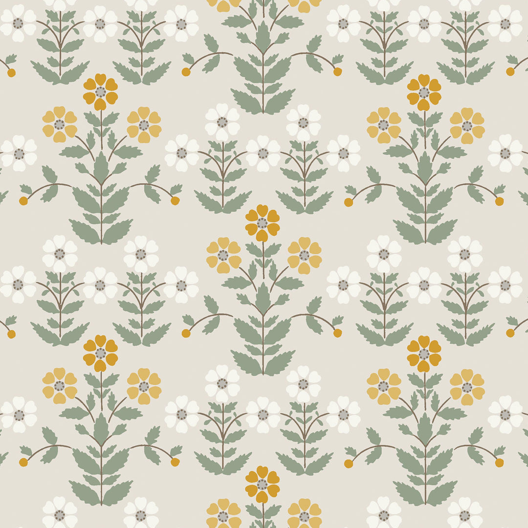 Sippor Ochre And Stone 4811 by Schumacher Designer Wallcovering