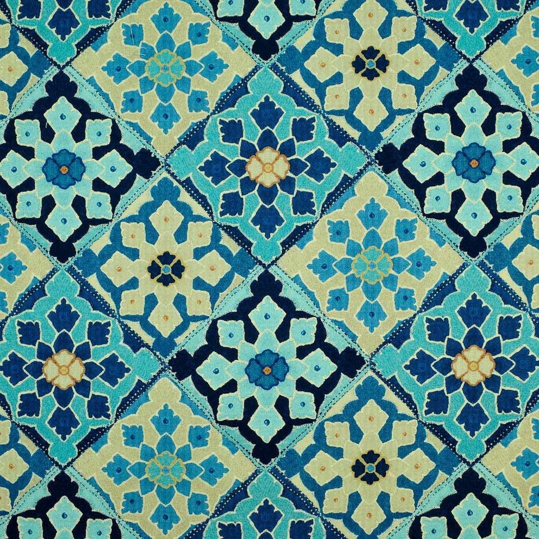 Carpet Couture Lapis 481192 by PKL Studio Designer Fabric - 100% Cotton Peru 30000 Horizontal: 13.500" and Vertical: 26.750" 54 - Swanky Fabrics -