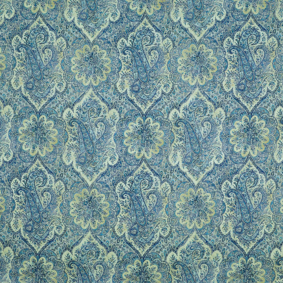 Paisley Flourish Delft 481202 by PKL Studio Designer Fabric - 100% Cotton Peru 20000 Horizontal: 13.500" and Vertical: 18.000" 54 - Swanky Fabrics -