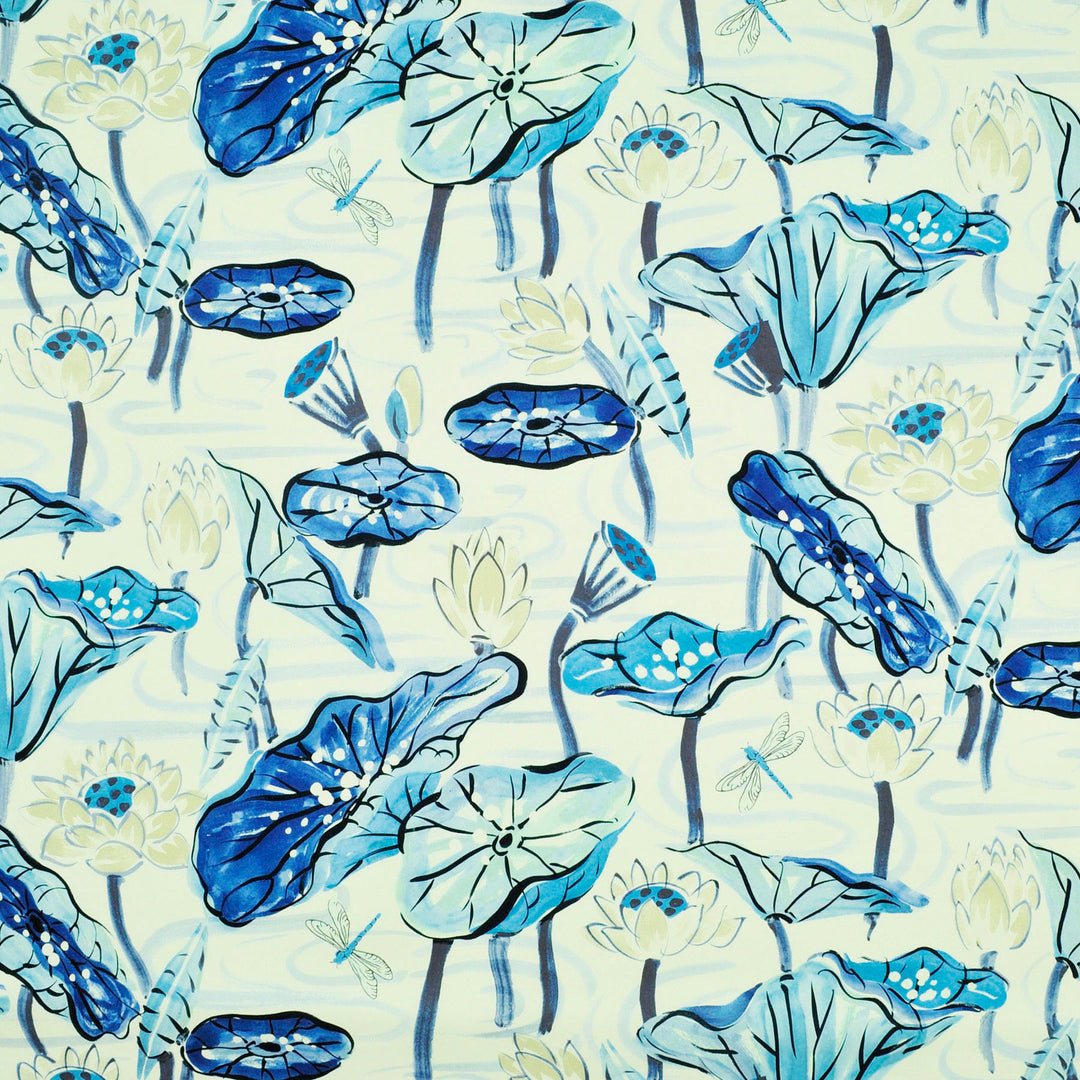 Zen Lotus Twilight 481222 by PKL Studio Designer Fabric - 100% Cotton Peru 20000 Horizontal: 27.000" and Vertical: 25.250" 54 - Swanky Fabrics -