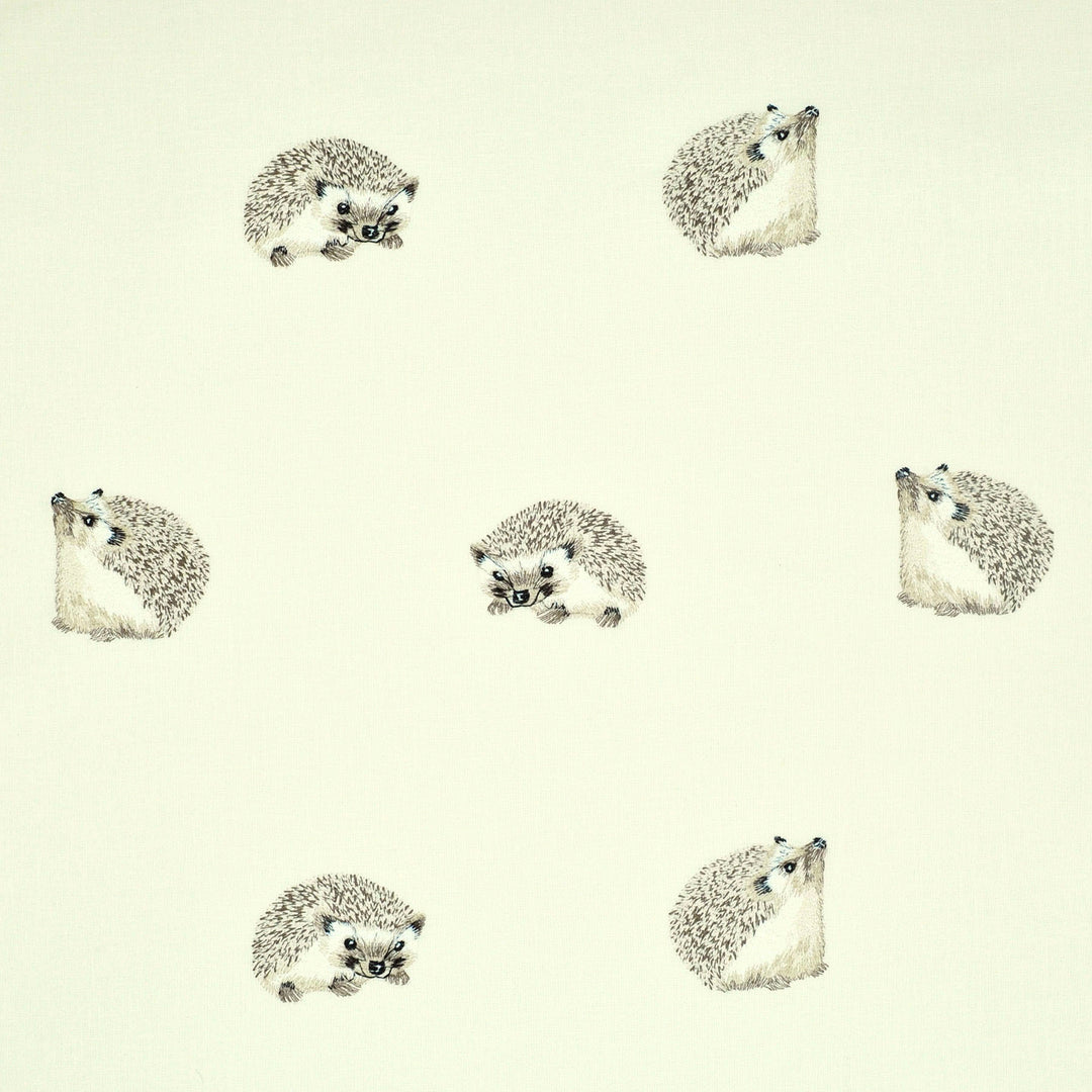 Hedgehog Haven Em Mocha 481230 by PKL Studio Designer Fabric - 52% Cotton 48% Polyester Embroid:100% Polyester India 51000 Horizontal: 17.750" and Vertical: 15.500" 56 - Swanky Fabrics -
