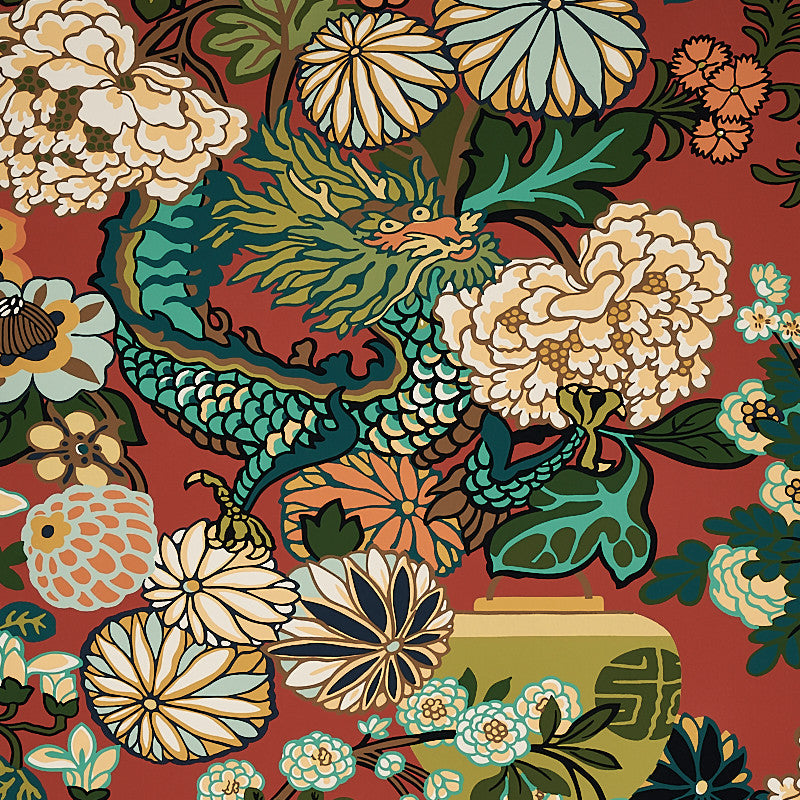Chiang Mai Dragon Lacquer 5001061 by Schumacher Wallcovering Schumacher Wallcovering Chiang Mai Dragon Lacquer 5001061Wallcovering Paper UNITED STATES OF AMERICA </p><p>Repeat: H: HORZ. 27" (69CM) , V: VERT. 45 3/4" (116CM) 27 - Fabric Carolina -