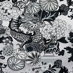 Chiang Mai Dragon Smoke 5001066 by Schumacher Designer Wallcovering