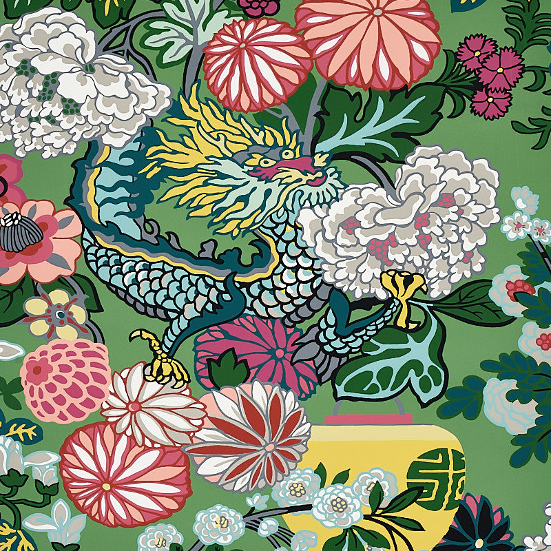 Chiang Mai Dragon Jade 5001067 by Schumacher Wallcovering Schumacher Wallcovering Chiang Mai Dragon Jade 5001067Wallcovering Paper UNITED STATES OF AMERICA </p><p>Repeat: H: HORZ. 27" (69CM) , V: VERT. 45 3/4" (116CM) 27 - Fabric Carolina -