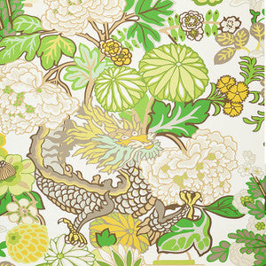 Chiang Mai Dragon Leaf 5001069 by Schumacher Designer Wallcovering