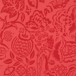 Uccello Red 5003714 by Schumacher Designer Wallcovering