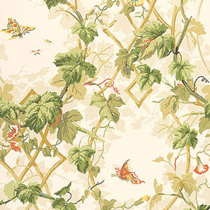Leafy Arbor Parchment 5004492 by Schumacher Designer Wallcovering