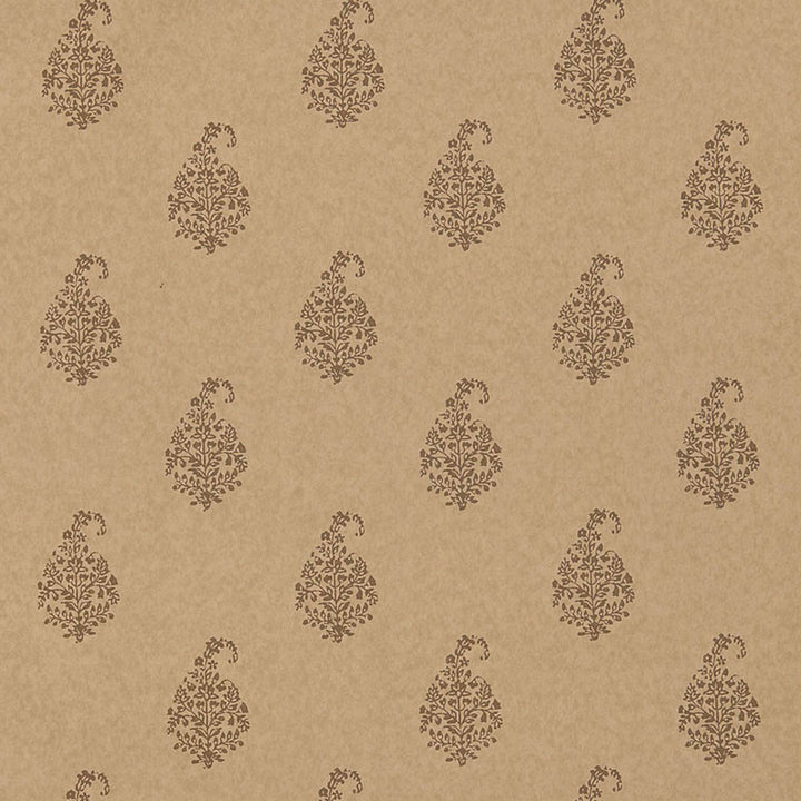 Kerala Paisley Tabac 5005283 by Schumacher Designer Wallpaper JAIPUR / HAND BLOCK PRINTS Paper 0 INDIA </p><p>Repeat: Horizontal: and Vertical: 6 3/4" (17CM) 27 - Swanky Fabrics -